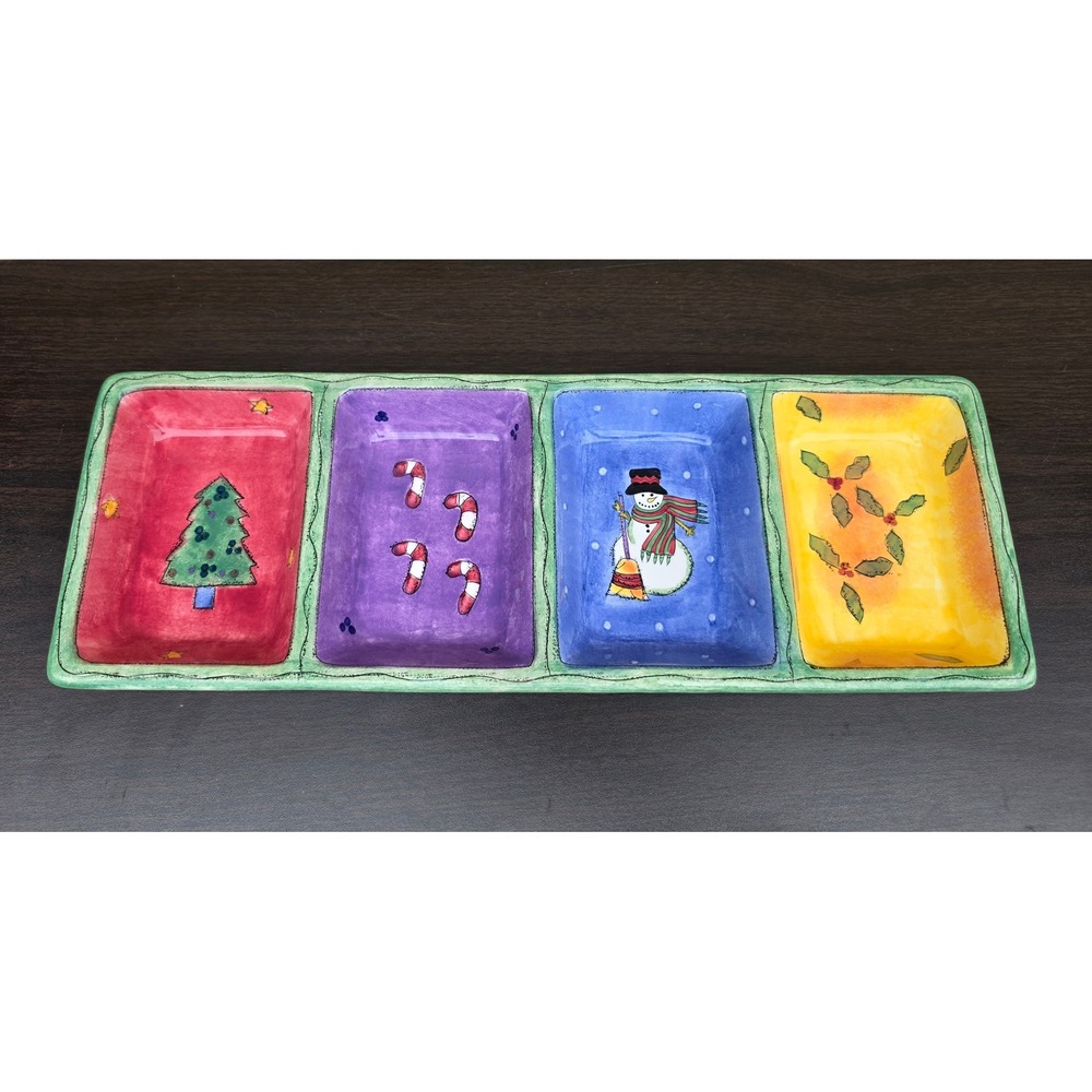 Sango The Sweet Shoppe Christmas Relish Tray Sue Zipkin Ceramic Serving Dish0974